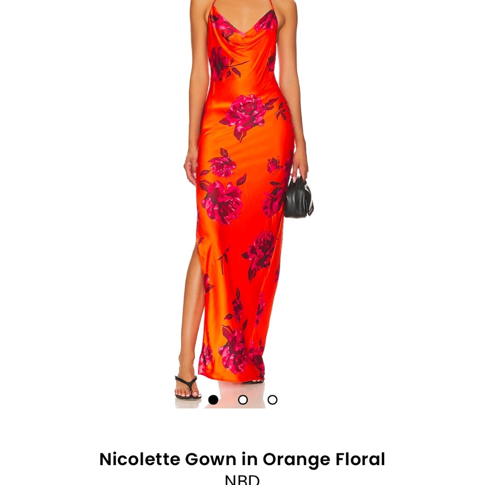 NBD Vibrant Orange Floral Maxi Dress